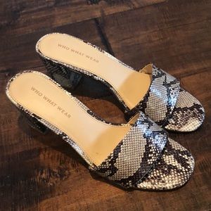 Who What Wear Jacey Faux Snakeskin Heeled Mule 7